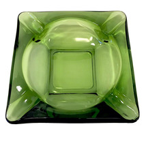 Vintage Emerald Green Square 4 Slot Cigarette Cigar Ashtray Trinket Dish MCM - £17.54 GBP