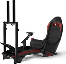 LUXE Driving Game Sim Racing Frame &amp; Seat - Wheel Pedals Xbox PS PC Console F1 - £396.90 GBP