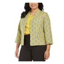 NEW KASPER  YELLOW JACQUARD  OPEN FRONT  CAREER JACKET BLAZER SIZE 18 W ... - $82.42