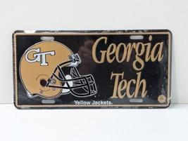 Georgia Tech Yellow Jackets Metal License Plate Black Gold Vintage Style NEW! - £13.32 GBP