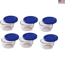 BPA-Free Round Glass Storage Containers - 1 Cup with Blue Plastic Lids, ... - $52.50