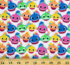 Cotton Baby Shark Song Fish Animals Kids Cotton Fabric Print by the Yard D510.45 - £7.95 GBP