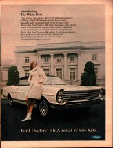 1967 Sexy legs Woman white fur coat Ford Galaxie 500 car vintage photo p... - $26.92