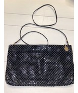 Vtg Whiting &amp; Davis Black Mesh Double Strap Zip Closure Evening Bag - $54.63 CAD