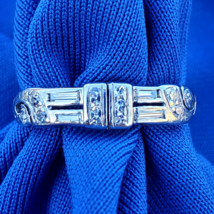 Earth mined Diamond Deco Wedding Band Antique Platinum Anniversary Ring 5.5 - £1,273.55 GBP