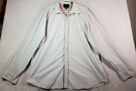 Façonnable Dress Shirt Men Size 2XL Multi Striped Cotton Long Sleeve But... - £13.31 GBP