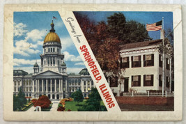 Springfield Illinois Land of Lincoln 12 Postcard Souvenir Folder - £7.39 GBP