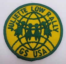 Juliette Low Rally Vintage Girl Scout GS Round Patch Yellow &amp; Green - £13.06 GBP