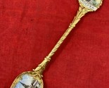 Moscow Enamel VTG Travel Souvenir Spoon Gold Tone Red Square Peter The G... - $12.82