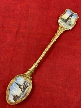 Moscow Enamel VTG Travel Souvenir Spoon Gold Tone Red Square Peter The G... - £10.08 GBP
