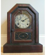 antique INGRAHAM MANTEL CLOCK wood chime rare pendulum - £109.64 GBP