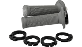 Domino D100 Gray Lock On Locking Grips For Yamaha YZ WR Suzuki RMZ RM-Z ... - $31.95