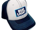 Dweebzilla Bud Beer Patch Light Logo Grey &amp; Blue Curved Bill Adjustable ... - $14.65