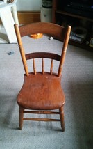 Vintage Antique Solid Wood Sitting Chair Table Office Desk Half Spindle ... - $69.99
