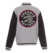 NBA Toronto Raptors Reversible Full Snap Fleece Jacket JHD Embroidered Logos - £107.93 GBP