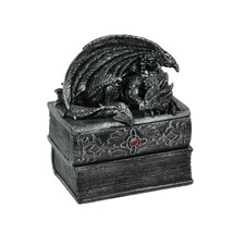 Do Not Disturb Stone Finish Sleeping Dragon Lidded Trinket Box - $30.09