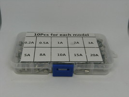 100Pcs Glass 5x20mm Fuse Assortment Kit Set Quick Fast Blow 0.2A - 20A Case DIY - £11.45 GBP