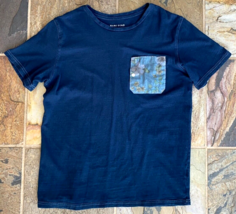 Marc Ecko Cut &amp; Sew Navy Blue T-Shirt w/ Hawaiian Print Pocket Men’s Siz... - £7.34 GBP