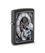 Zippo Black Matte Skull &amp; Clock Design Lighter - $53.32 CAD