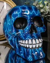 Zeus Lightning Bolt Thunder Storm System Blue Thunderbolt Skull Macabre Figurine - £18.53 GBP
