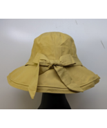 Womens Yellow Bow-Accent Houndstooth Reversible Wide Brim Sun Protect Bu... - $481.51 MXN