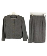 Talbots Petites Vintage 2 PC Suit Wool Blend Skirt Blazer Career 8P - $47.48 CAD