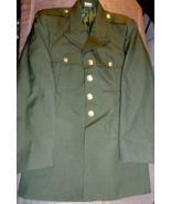 DEROSSI &amp; SON SERGE AG-489 CLASS A DRESS GREEN ARMY UNIFORM JACKET COAT 36R - €34,38 EUR