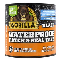 Gorilla Waterproof Patch And Seal Tape, Black, 4&quot; X 10&#39;, 1 Pack. - $38.92