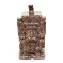 Empty Liquor Bottle Decanter Aztec Mayan God Brown Ceramic Mexico Vintage - $74.22