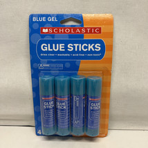 Pack of 4 Glue Sticks 0.32 Oz each Blue Gel Office Products School Schol... - £4.65 GBP