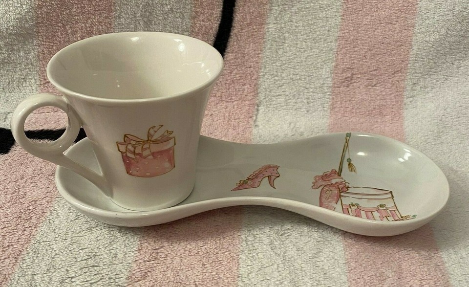 Vintage High Heel Shoe Purse Fashion Tea Cup &amp; Plate Set - £18.75 GBP