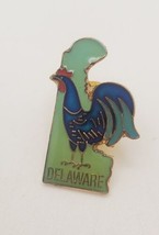 State of Delaware Collectible Souvenir Lapel Hat Pin Pinchback Blue Rooster - £13.08 GBP