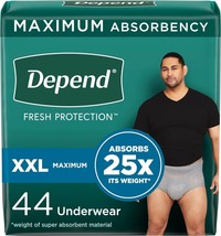 Depend FIT-FLEX  Incontinence Underwea for Menr, 40 Count - 2XL OPEN BAG - $32.73