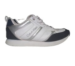 Calvin Klien Women&#39;s Lace Up Sneaker Activewear White,blue,Silver  Size 7 - £14.92 GBP