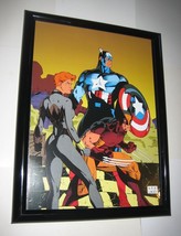 Avengers Poster FRAMED Captain America Wolverine Black Widow Jim Lee X-Men MCU - £62.64 GBP