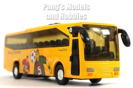 7 inch Coach Bus Traveliner &quot;Round the World&quot; Scale Model - YELLOW - £13.17 GBP