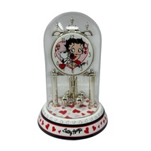 Betty Boop Anniversary Clock 2006 Cloche Glass Dome Gold Balls Pendulum ... - $79.15