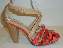 Kenneth Cole Size 10 M FISH N CHIPS Tan Leather Heeled Sandals New Womens Shoes - £46.68 GBP
