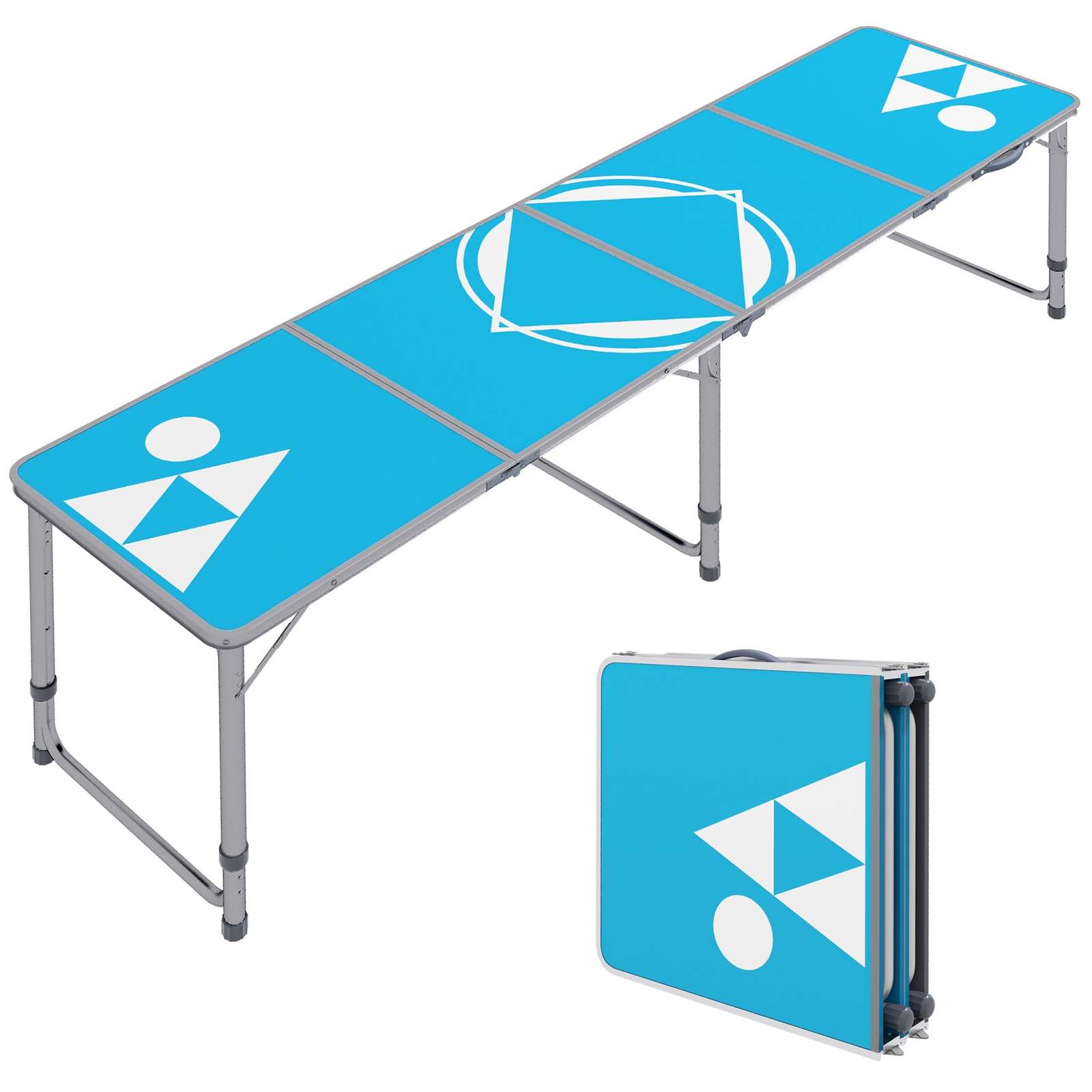 Outsunny 8ft Beer Pong Table: Portable &amp; Adjustable - $127.99