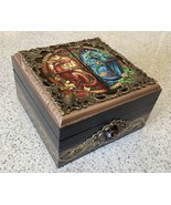 Dragon Themed Trinket Box - Faux Stained Glass Decorative Design - $14.33 CAD