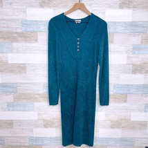 Royal Robbins Plush Fleece Henley Midi Dress Green Long Sleeve Womens Large - £38.13 GBP