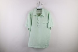 Vintage 70s Streetwear Mens 2XL XXL Knit Short Sleeve Collared Polo Shirt Mint - £30.93 GBP
