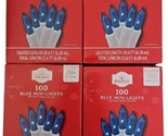 Holiday Time - 100 Blue Mini Lights - White Wire Lot Of 4 Boxes New - $39.56