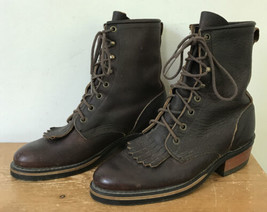 Vibram Brown Leather Oil Resistant Lace Up Boots 8N - $1,000.00