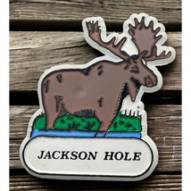 Jackson Hole WY Refrigerator Magnet Vintage Brown Moose Travel Souvenir - £9.40 GBP