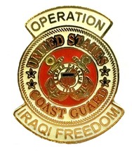 Operation Iraqi Freedom U.S Coast Guard Hat Tac or Lapel Pin - $6.58