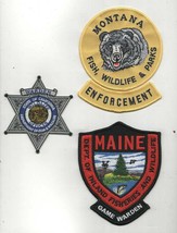 Game Warden Patches - California, Maine &amp; Montana - Lot of 3 - £19.66 GBP