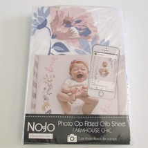 NoJo Photo Op Fitted Baby Crib Sheet Farmhouse Chic Photo Ready Backdrop New - £13.73 GBP