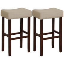 2 Set of 29 Inch Height Upholstered Bar Stool with Solid Rubber Wood Leg... - $2,886.63 MXN