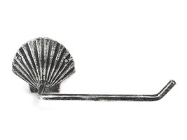 [Pack Of 2] Antique Silver Cast Iron Shell Toilet Paper Holder 10&quot; - £41.05 GBP